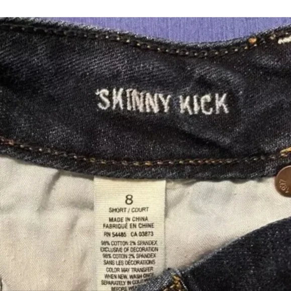 American Eagle Stretch Skinny Kick Size 8 Short Jeans  Dark Wash EUC - Picture 4 of 11